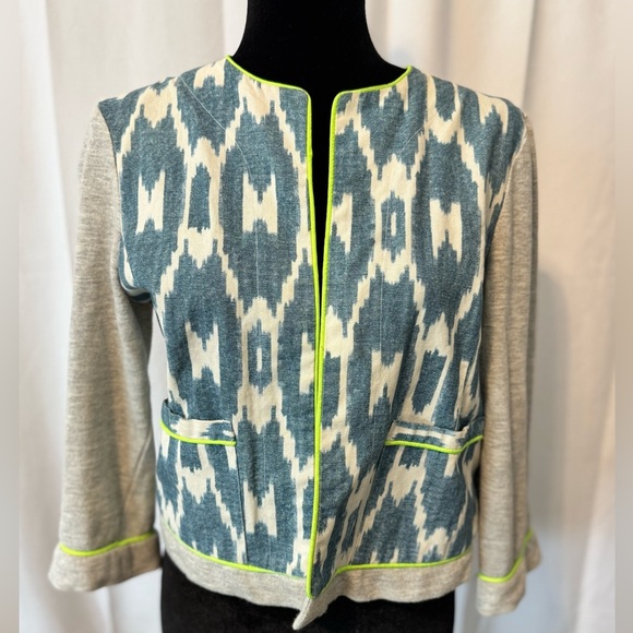 Staci Woo Anthropologie Ikat/Damask Print Blazer/Jacket - Picture 1 of 11